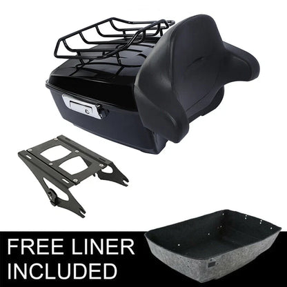 Black King Trunk Backrest Mount Rack for Harley Electra Glide (2014–2026)