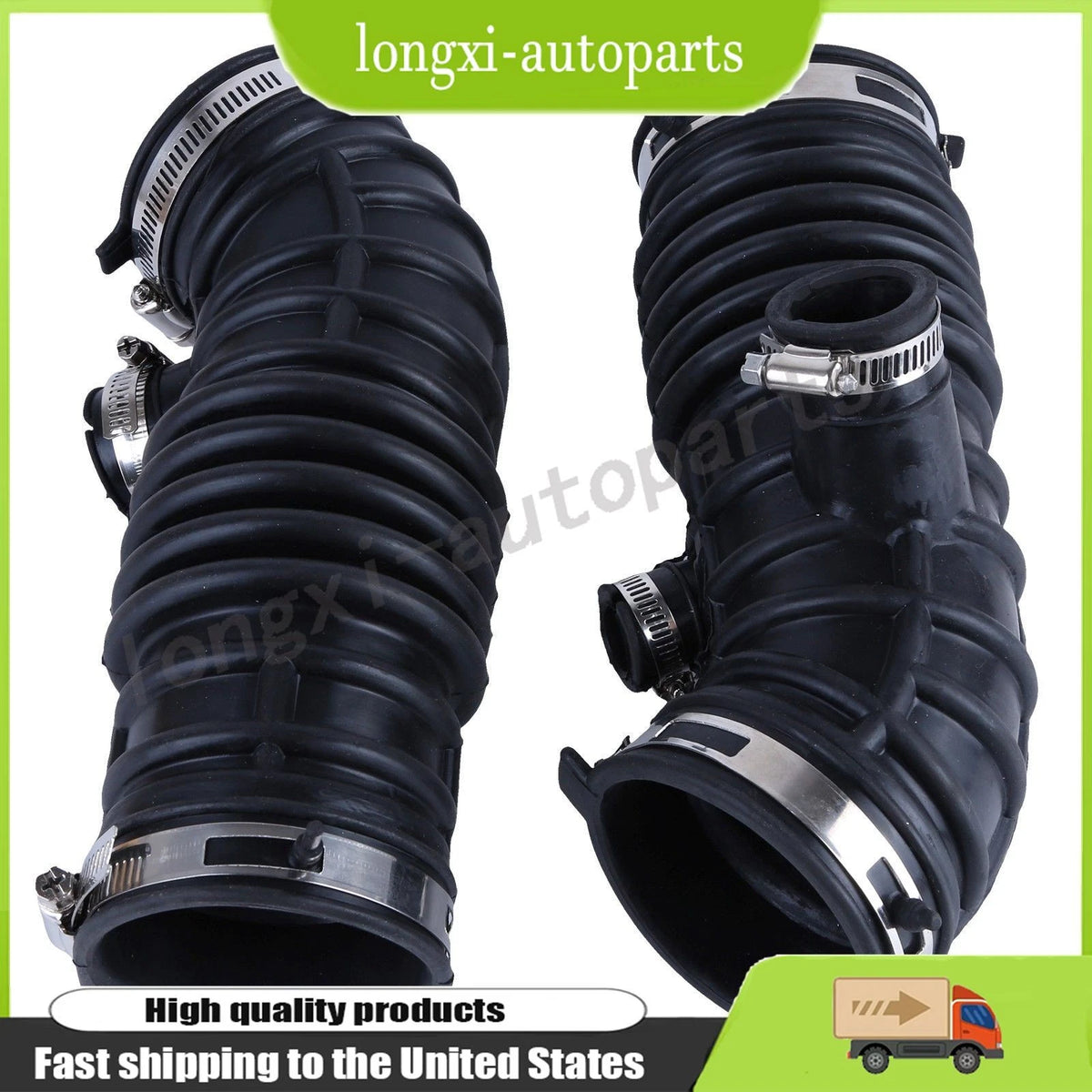 2X Engine Air Intake Hose for Infiniti M25 M37 M56 Q70 (16576-1MA0A, 16576-1MA0B)