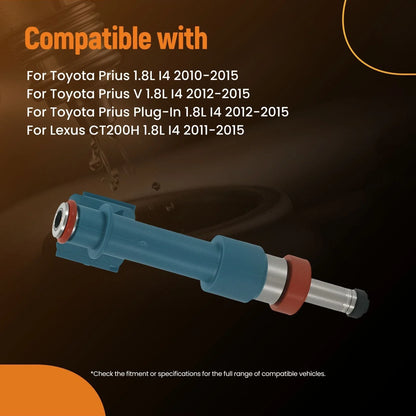 Set of 4 Fuel Injectors for Toyota Prius & Lexus CT200H (2010–2015)