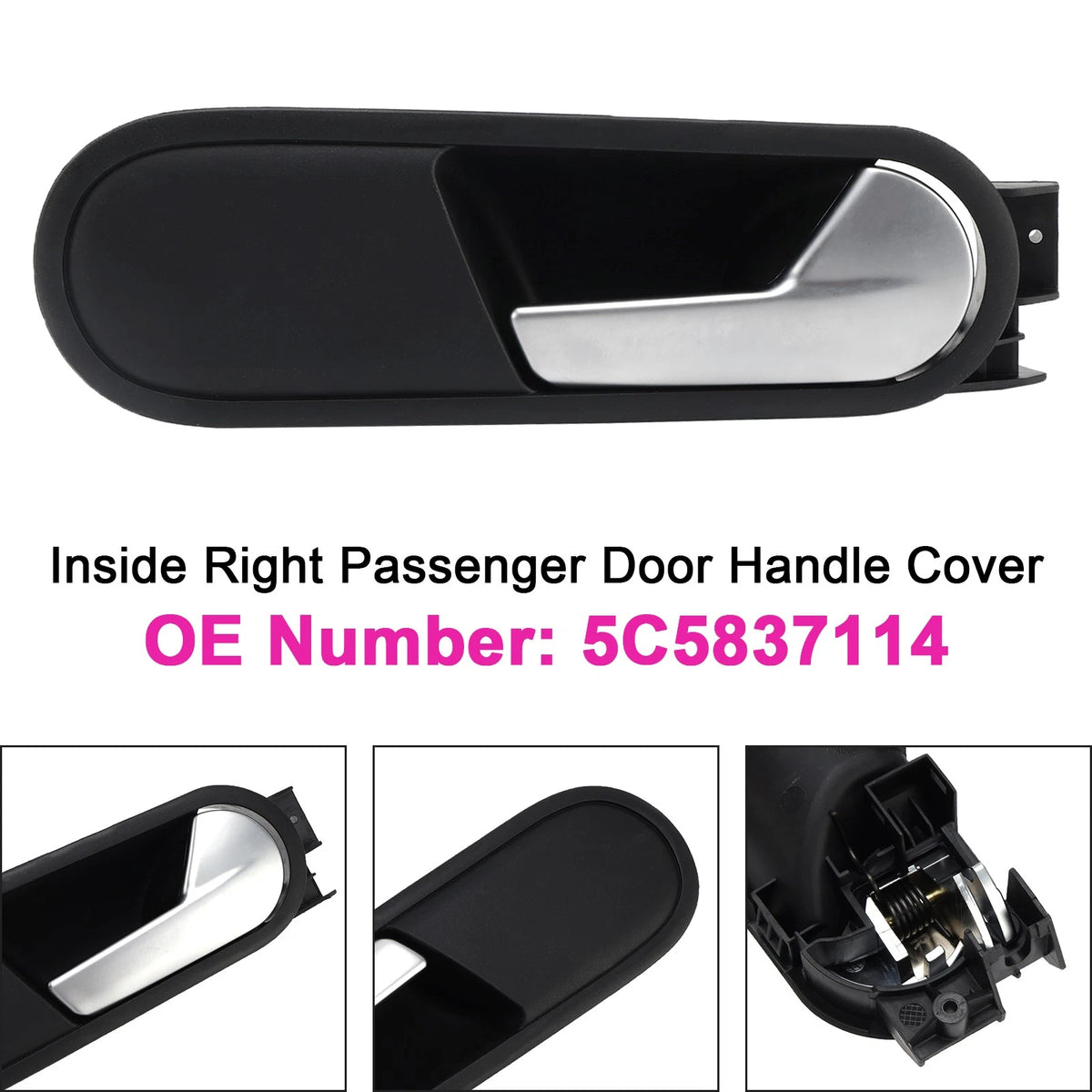 Inside Right Passenger Door Handle Cover for VW Beetle (2012–2014) 5C5-837-114, 5C5837114