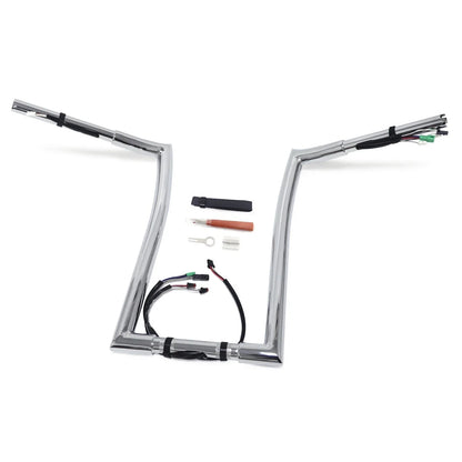 16" Prewired Drilled 25mm Ape Hanger Handlebar for Harley Road King (2014–2015)