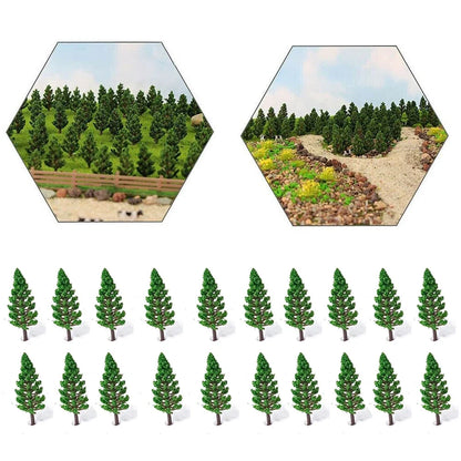 50pcs Pine Trees for Railroad Park Landscape Scenery (48mm)