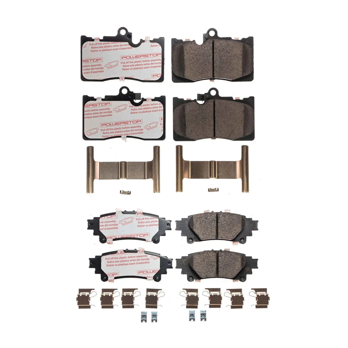 PowerStop Front & Rear Carbon Fiber Ceramic Brake Pads Kit for Lexus GS450h IS300 (2006–2019)