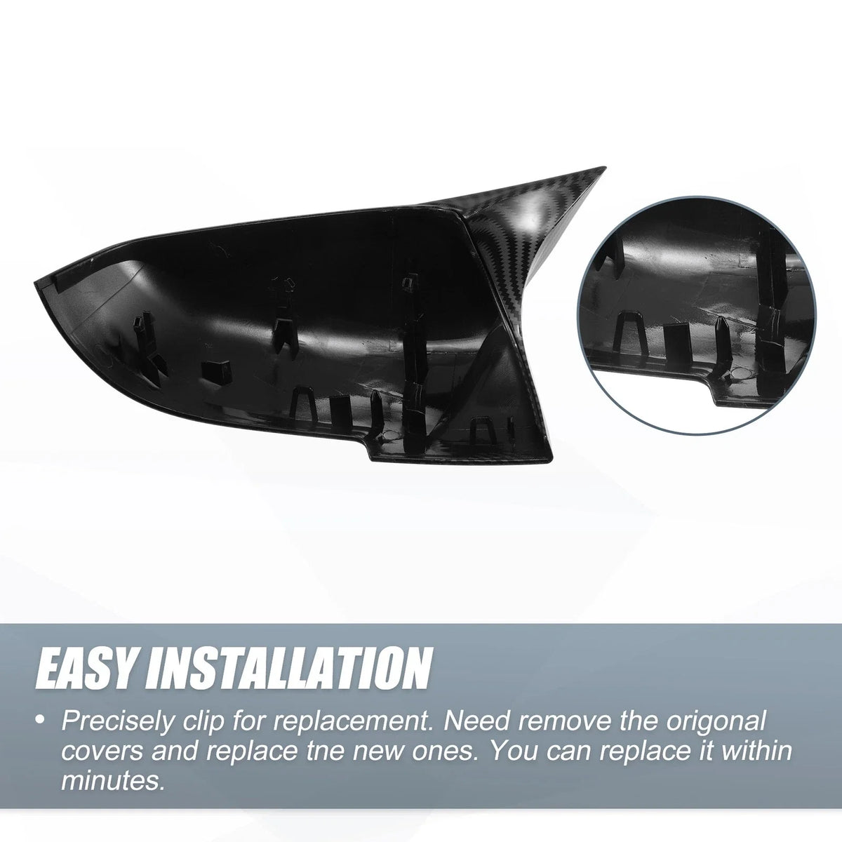 Rearview Mirror Cover Cap Carbon Fiber Pattern for BMW X1 328i 125i 330i