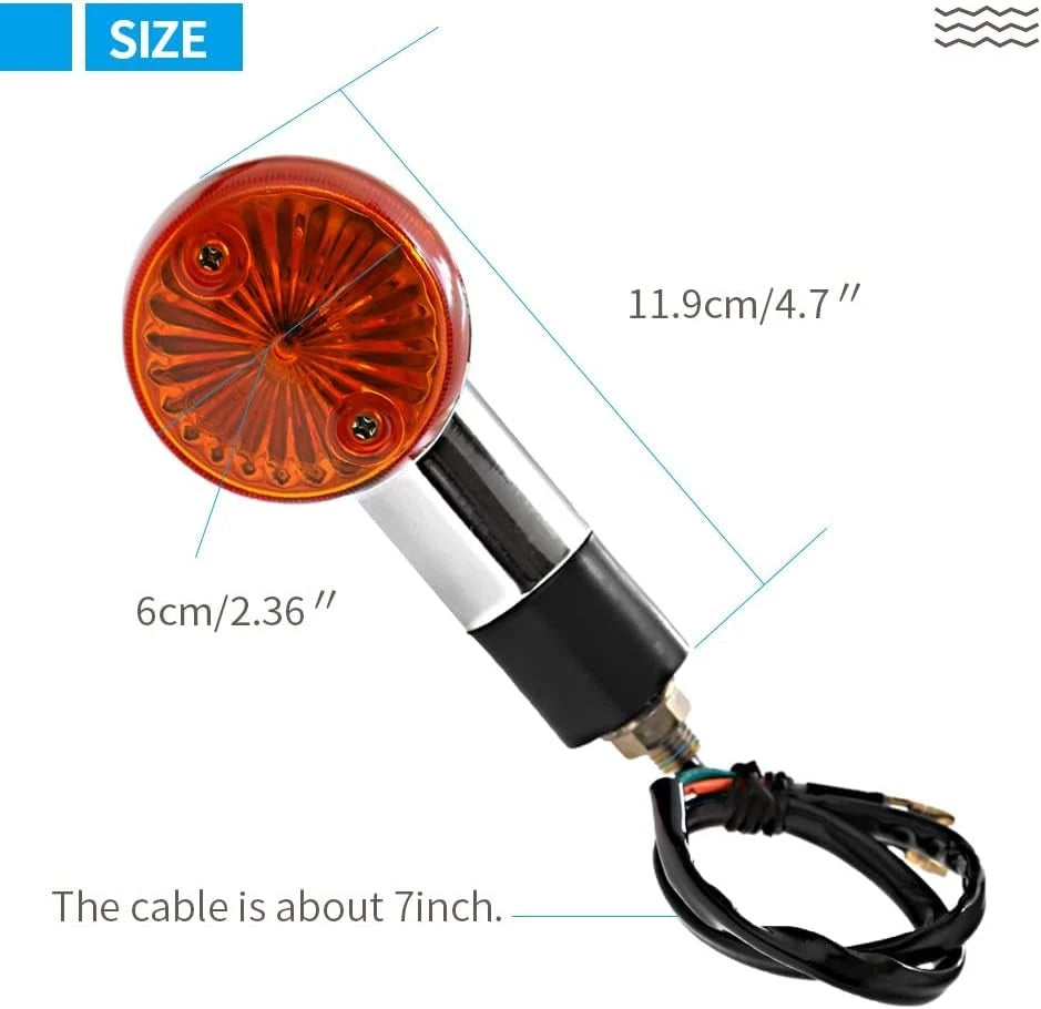 Turn Signal Lights Chrome Bullet 12V for Motorcycle (QUI999)