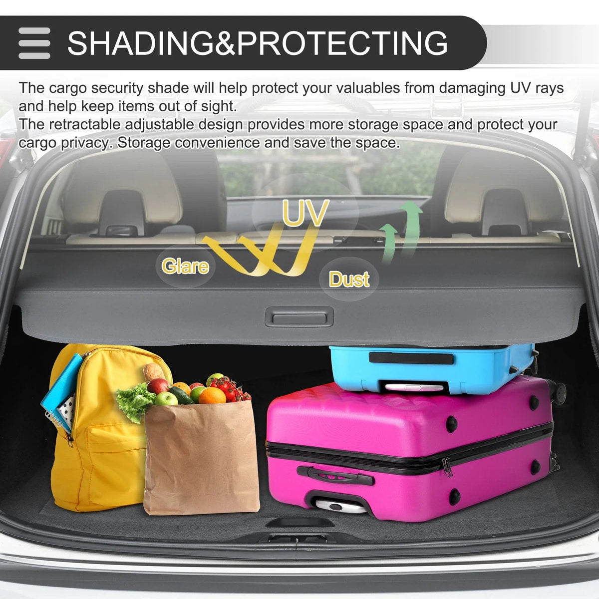 Retractable Cargo Cover for Ford Escape (2020–2024) Gloss Black