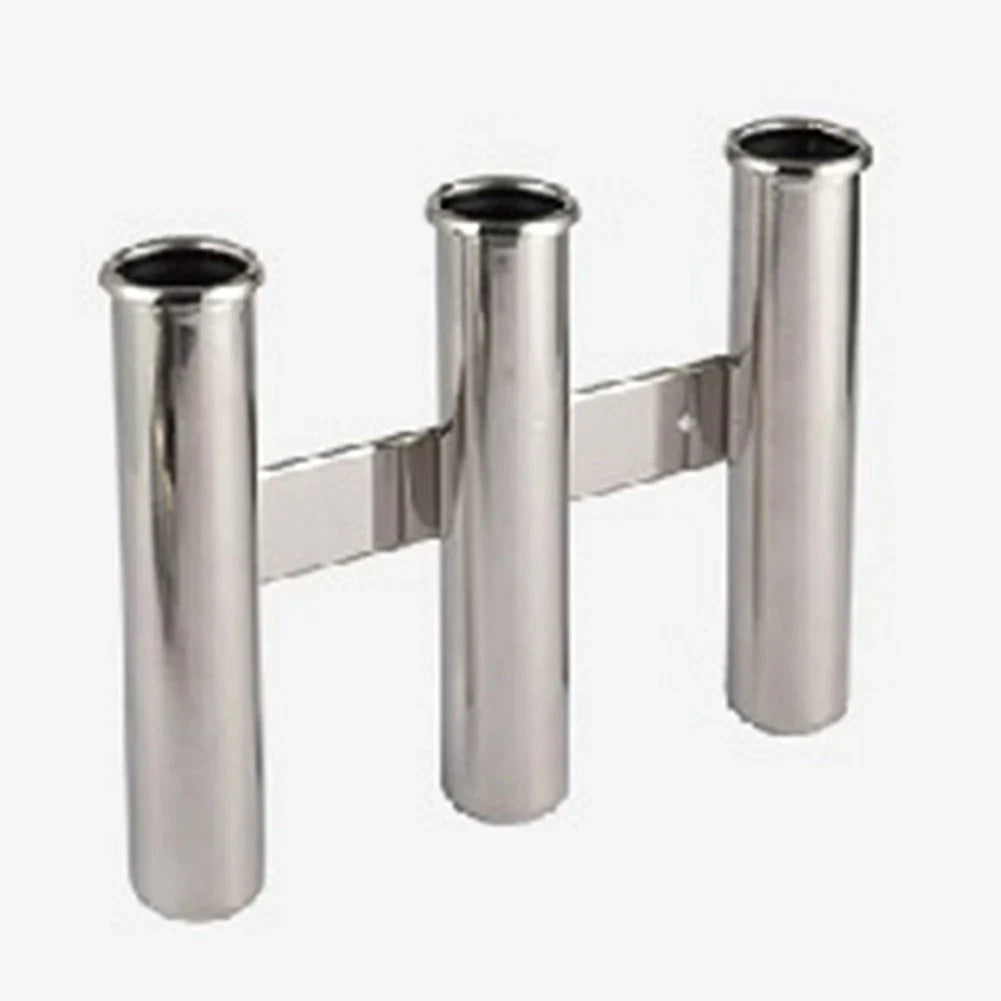 Triple Rod Holder for Boats Yachts Marine Docks (Stainless Steel)
