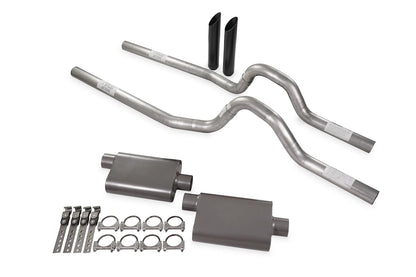 Dual Exhaust Kit 2.5" 2 Chamber Rear Exit for GM C/K 20 3/4 Ton (1981–1987)