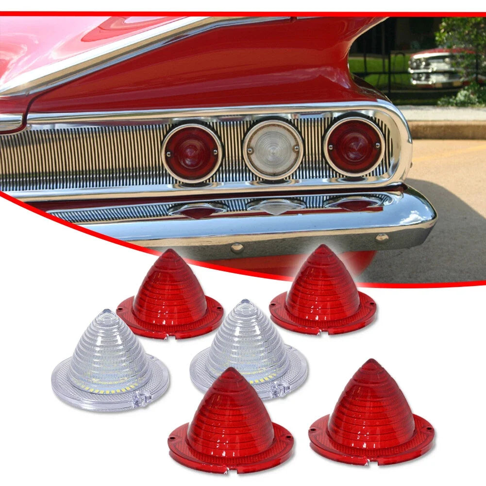 Set of 6 Rear Red LED Tail & Backup Lights for Chevrolet Impala Bel Air Biscayne El Camino (1960–1961)
