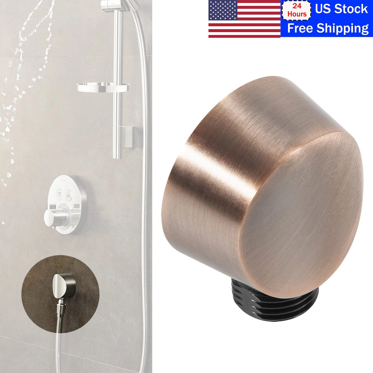 Round Drop Ell Handheld Shower Wall Connector for A725ORB (0.5 Inch)