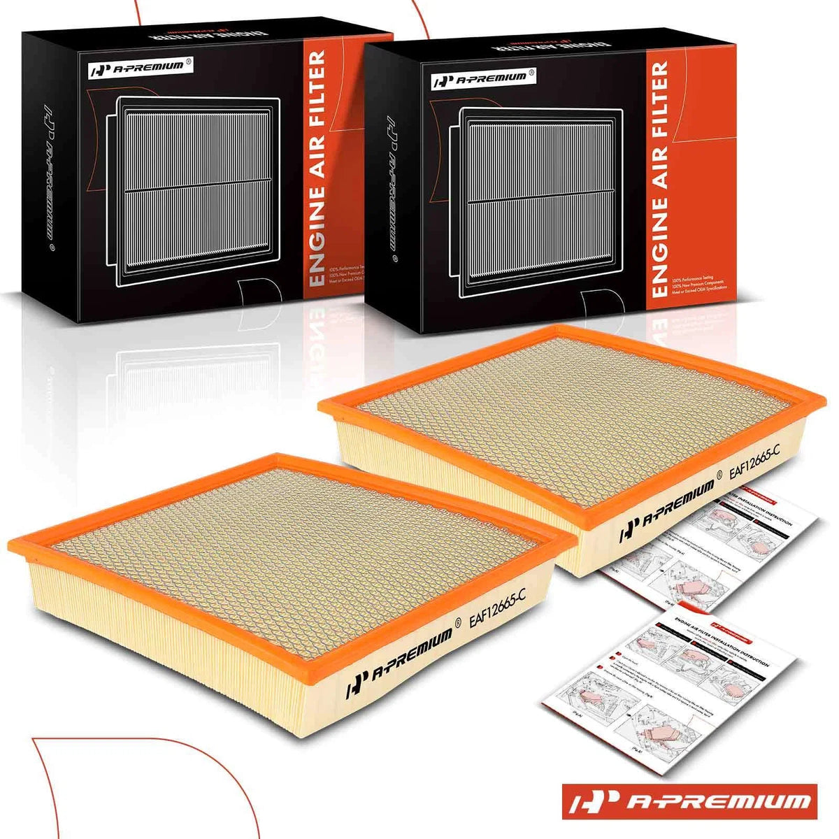 2X Engine Air Filter for Ford F-250 F-350 F-450 Super Duty (2020–2023)