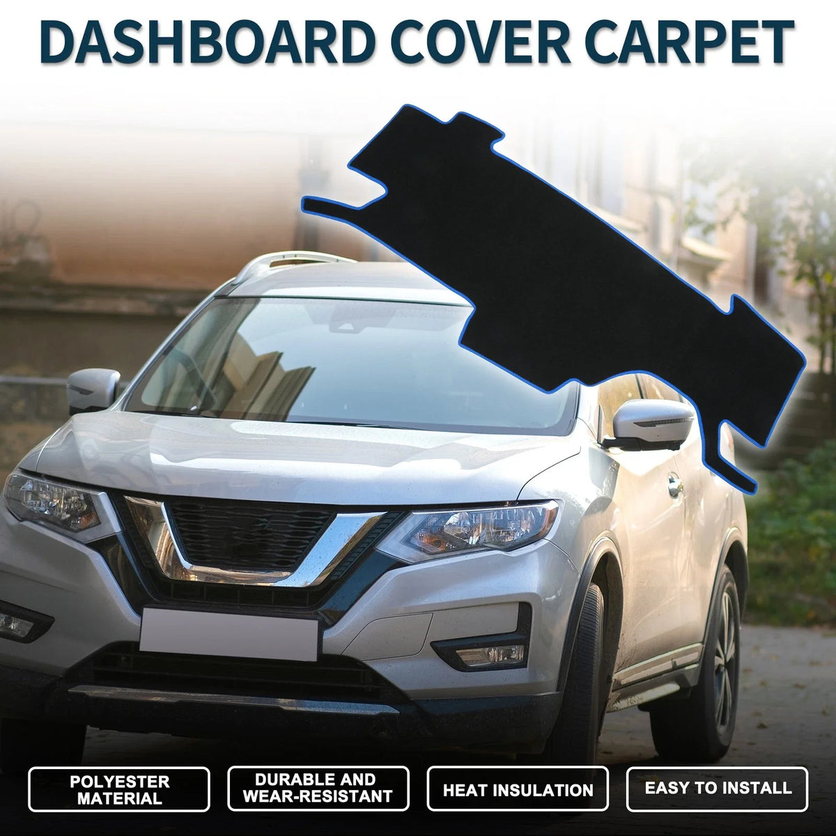 Dashboard Dash Cover Mat for Nissan Note e-Power E13 (2020–2024) Black Blue Set