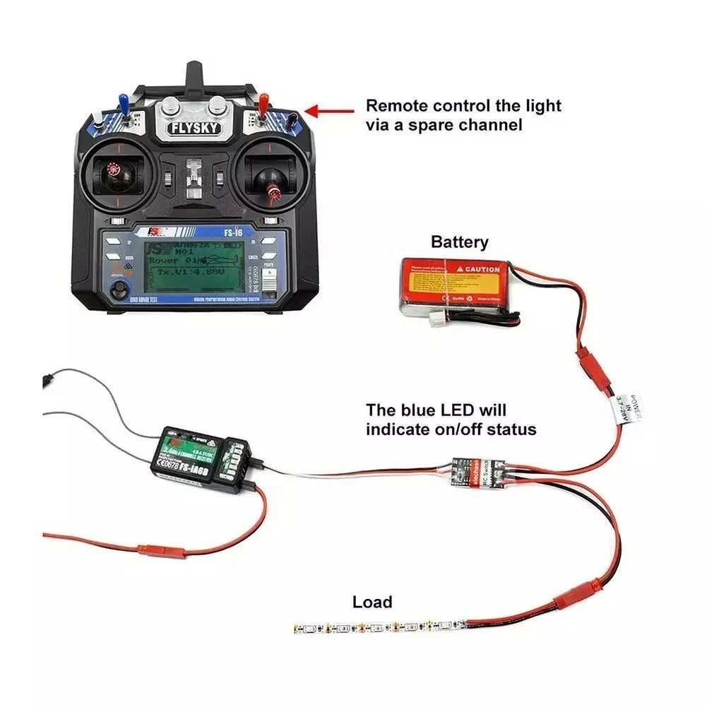 2X RC Remote Controlled AUX ON/OFF Electronic Switch JST 2/20A Cables