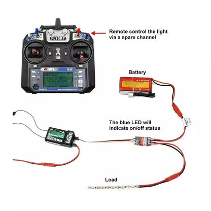 2X RC Remote Controlled AUX ON/OFF Electronic Switch JST 2/20A Cables