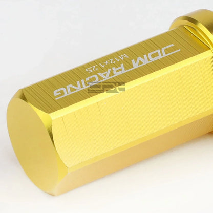 20 PCS Closed End M12x1.25 50mm Tall Gold Aluminum Lug Nuts + Adapter