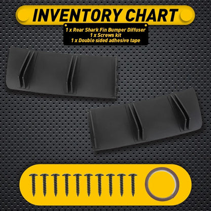 5 Fin Rear Bumper Diffuser Spoiler Splitter Trim for Universal Fit