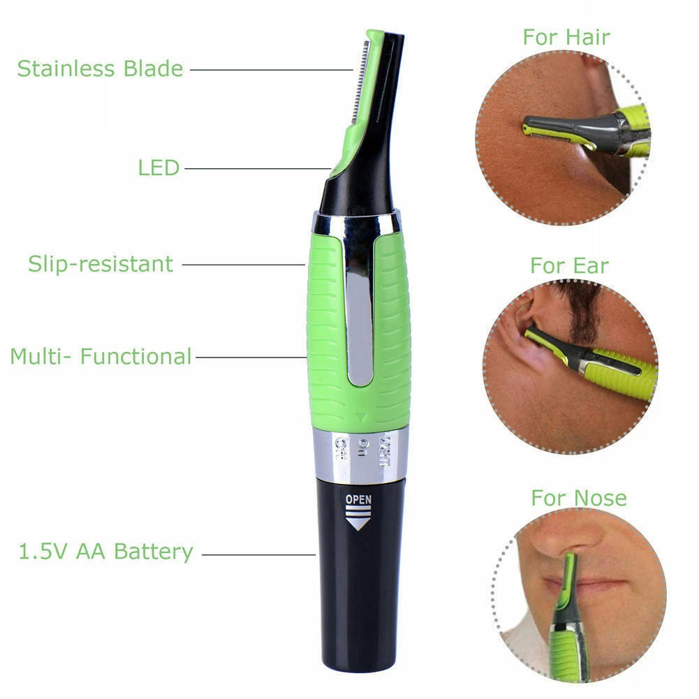 Nose Ear Face Neck Eyebrow Hair Mustache Beard Trimmer Clipper