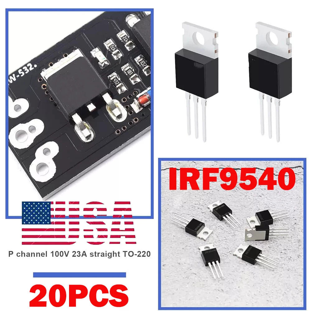 20 Pack IRF9540 P-Channel Power MOSFET 23A 100V TO-220