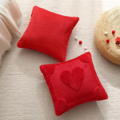 Set of 2 Valentine's Day Pillow Covers 18x18 Inch Red Arrow Decor
