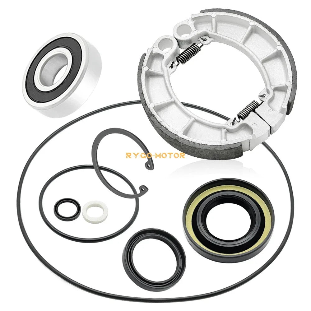 Rear Brake Drum Bearing Seals Shoes Kit for Honda Rancher 420, Foreman 500, 520