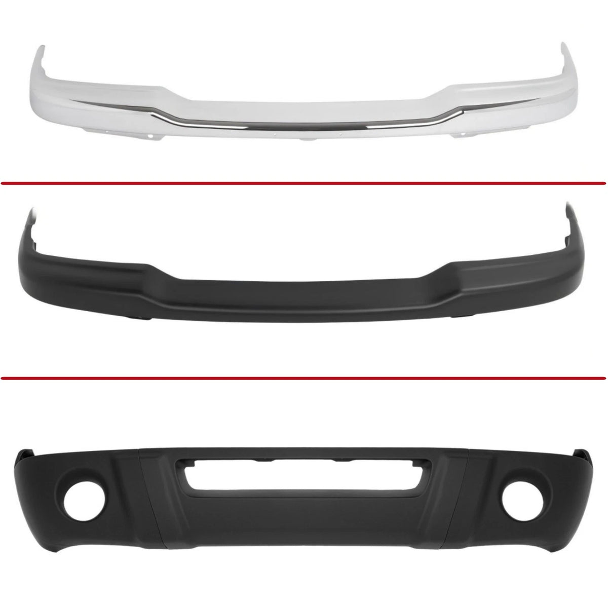 Front Bumper Cover for Ford Ranger (2001–2007) - Chrome, Replace 1L5Z-17757-CA