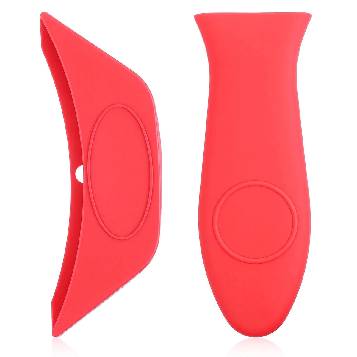 2X Silicone Lodge Cast Iron Handle Covers, Heat-Resistant Red
