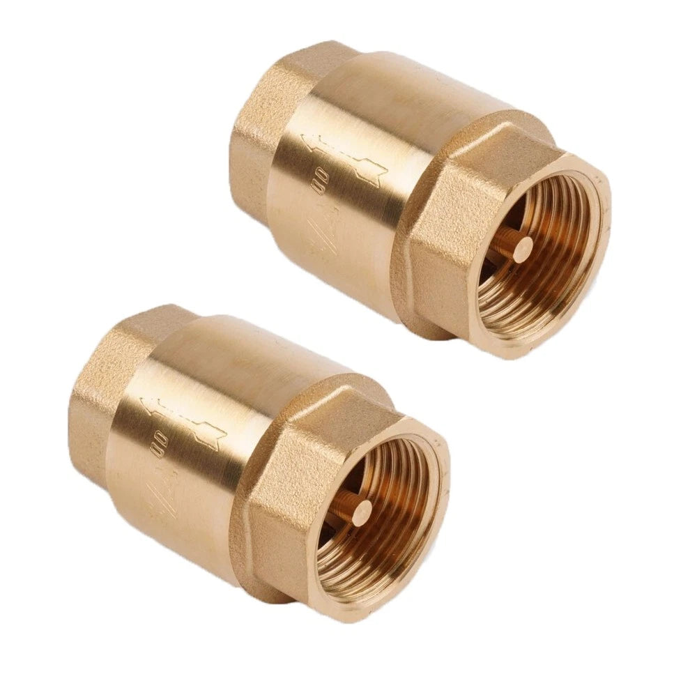 2X Brass 3/4" NPT In-line Spring Check Valve Female Thread
