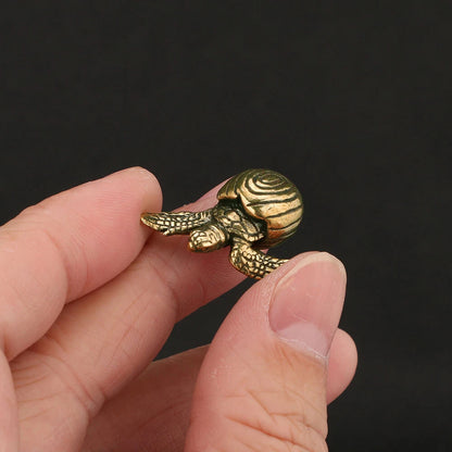 Solid Brass Turtle Figurines - Small Animal Statues for Home Ornaments