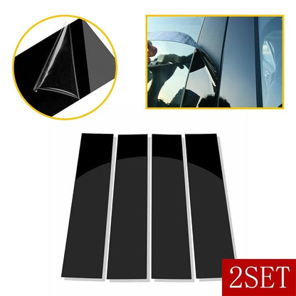 Set of 4 Black Pillar Post Trim Covers for Ford F150 (2004–2014)