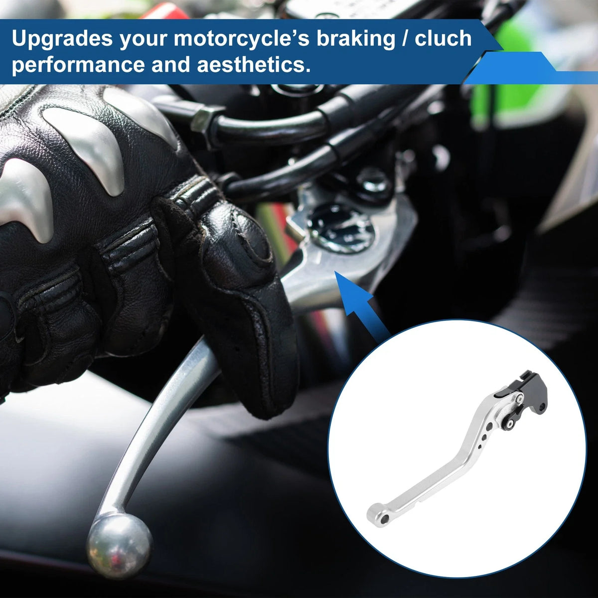 Short Brake Clutch Levers for Suzuki GSXR600 (1997–2003) 1 Pair Silver Tone