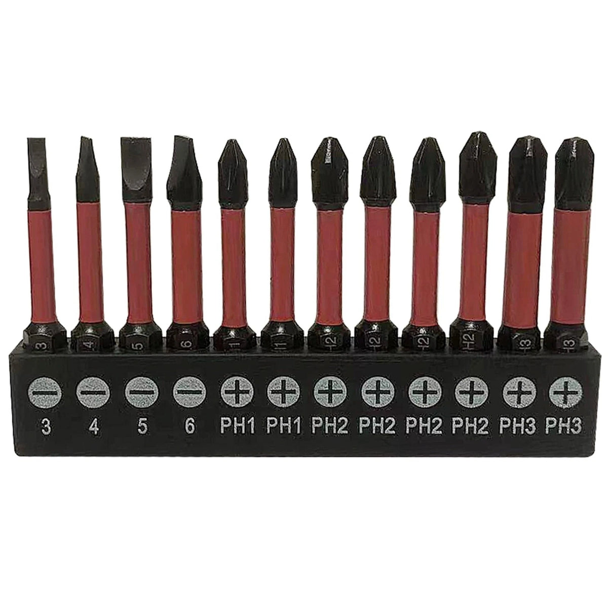 12 Pack Screwdriver Bits for Impact Driver Slotted Phillips (50mm)