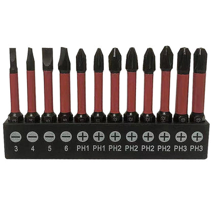 12 Pack Screwdriver Bits for Impact Driver Slotted Phillips (50mm)