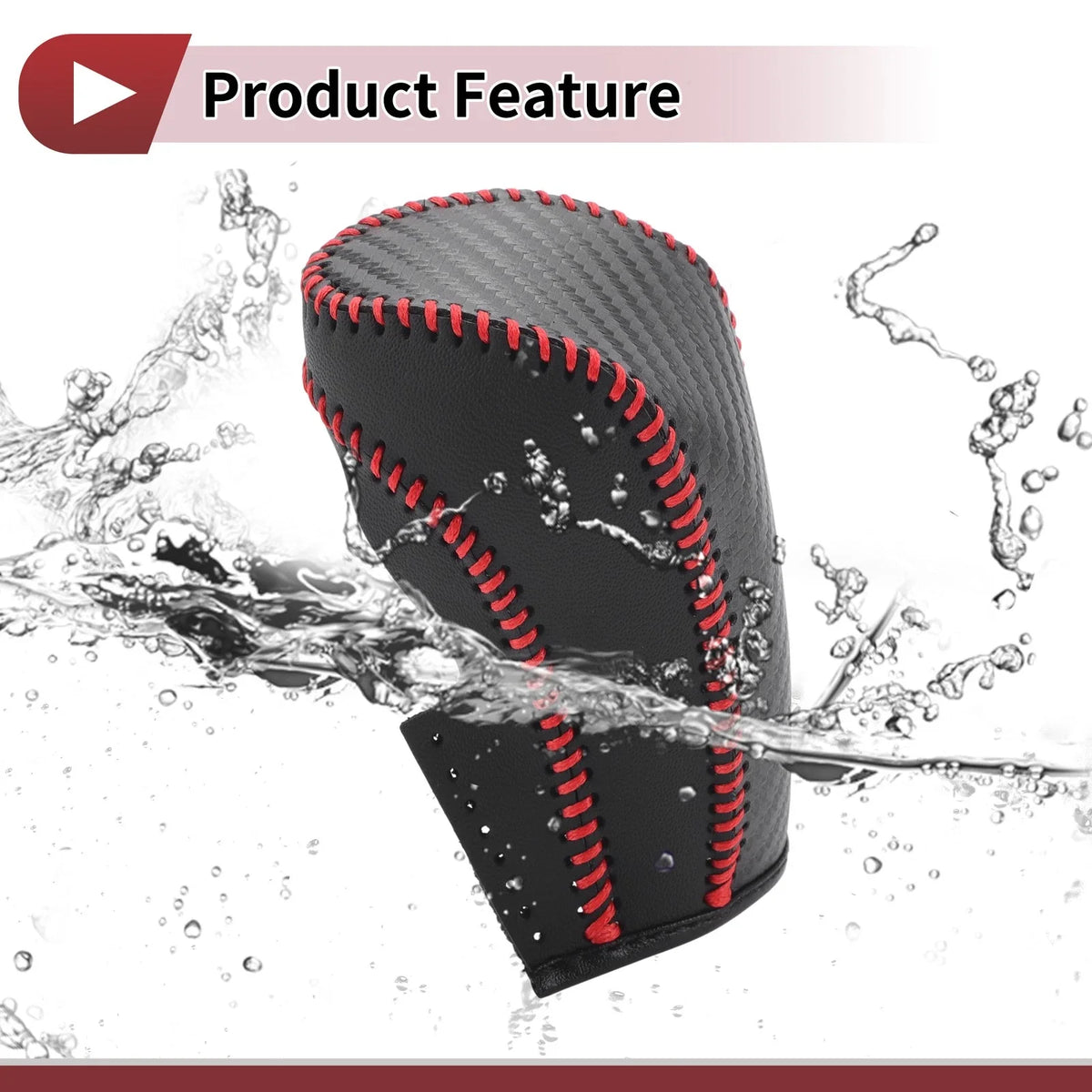 Gear Shift Knob Cover for Ford Fiesta (2009–2012) Black Red