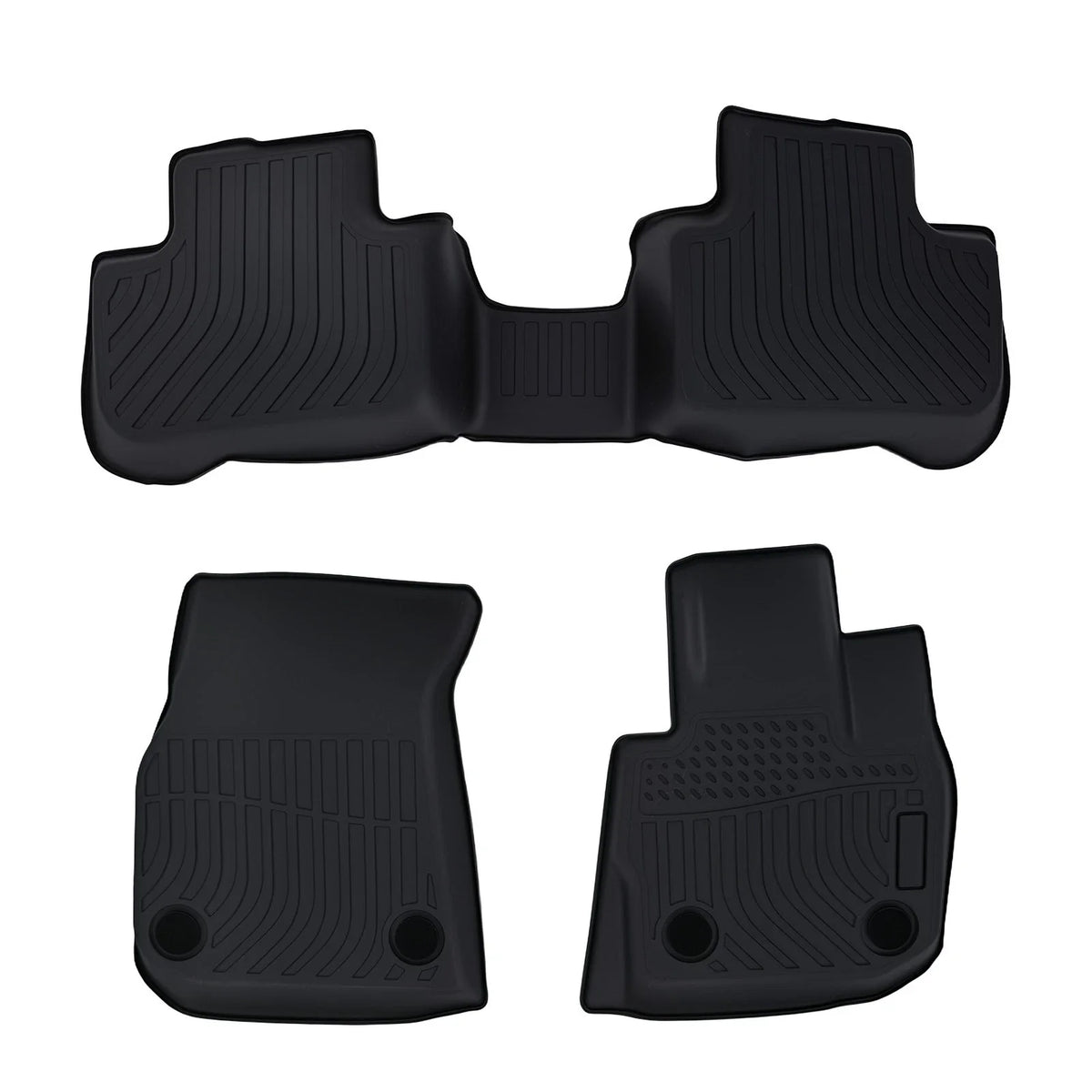 Set of 2 All-Weather Floor Mats for BMW X3/X4 (2018–2025) Rubber Black