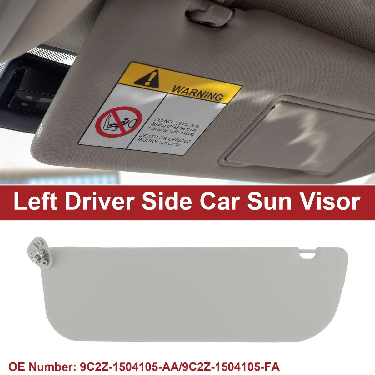 Left Sun Visor for Ford E-150 (2009–2014) No. 9C2Z-1504105-AA/FA