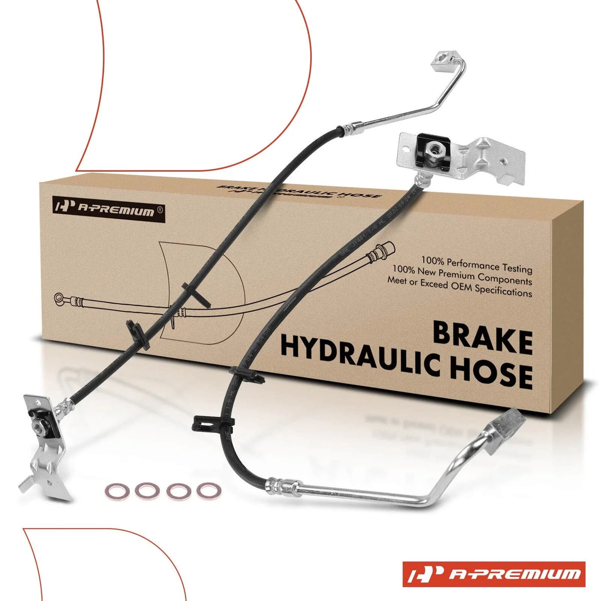 2X Front Brake Hydraulic Hose for Ford F-450 F-550 Super Duty (1999–2004)