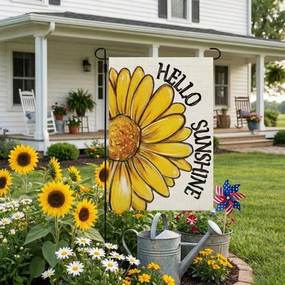 Summer Garden Flag for CROWNED BEAUTY (12x18 Inch, Off White)