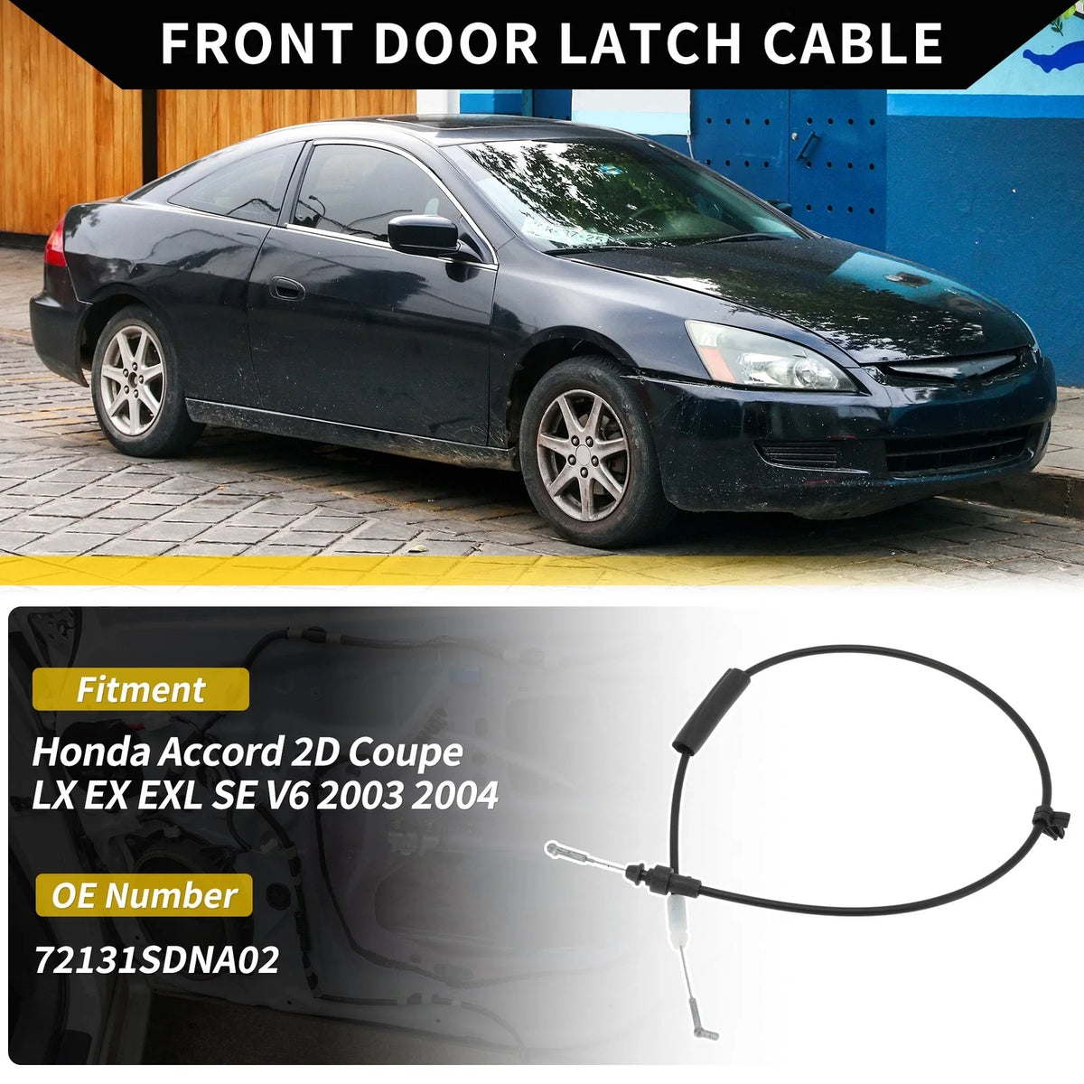 Interior Front Right Door Handle Cable for Honda Accord (2003–2004) No.72131SDNA02