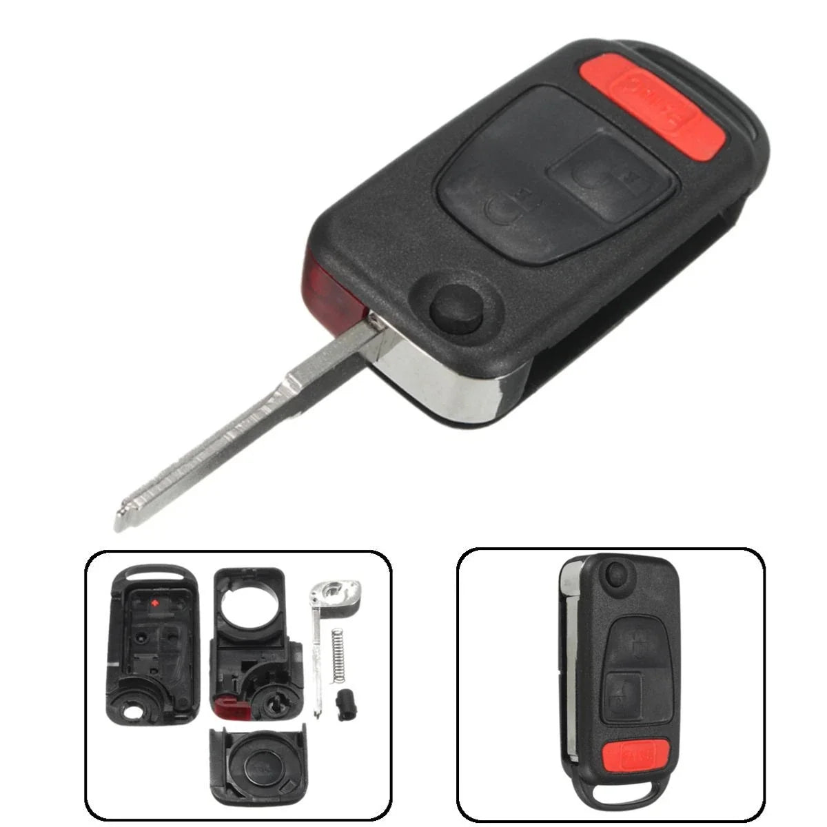 3 Buttons Remote Flip Key Fob Case for Chrysler Crossfire (2004–2008)