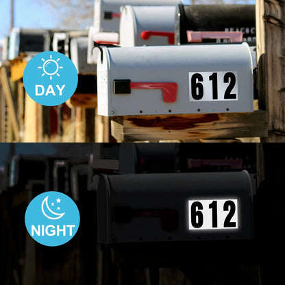 Reflective Adhesive Mailbox Numbers Set of 60, Silver 3.3" x 1.8"