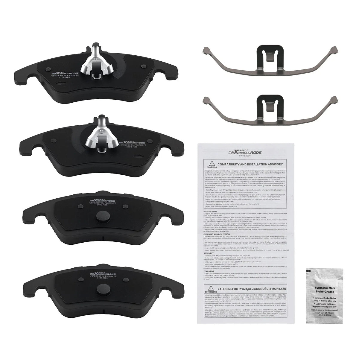 Front Brake Pads Set for Mercedes-Benz C250 (2012–2015), C300 (2013–2014), C350 (2008–2015)