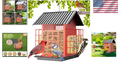Durable Hanging Bird Feeder for Outdoor Spaces (Weatherproof Metal)