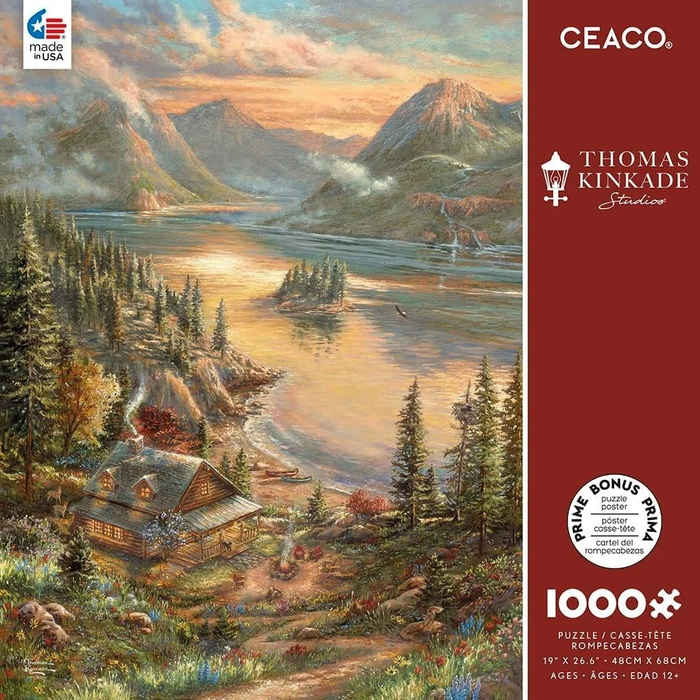 1000 Piece Puzzle for Ceaco Thomas Kinkade Lakeside Splendor (19 x 26.6)