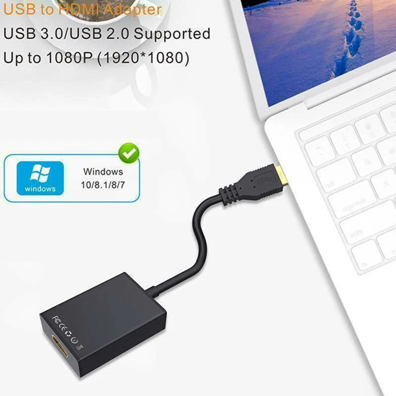 USB 3.0 to HD 1080P HDMI Video Cable Adapter for PC Laptop HDTV (2010–2023)