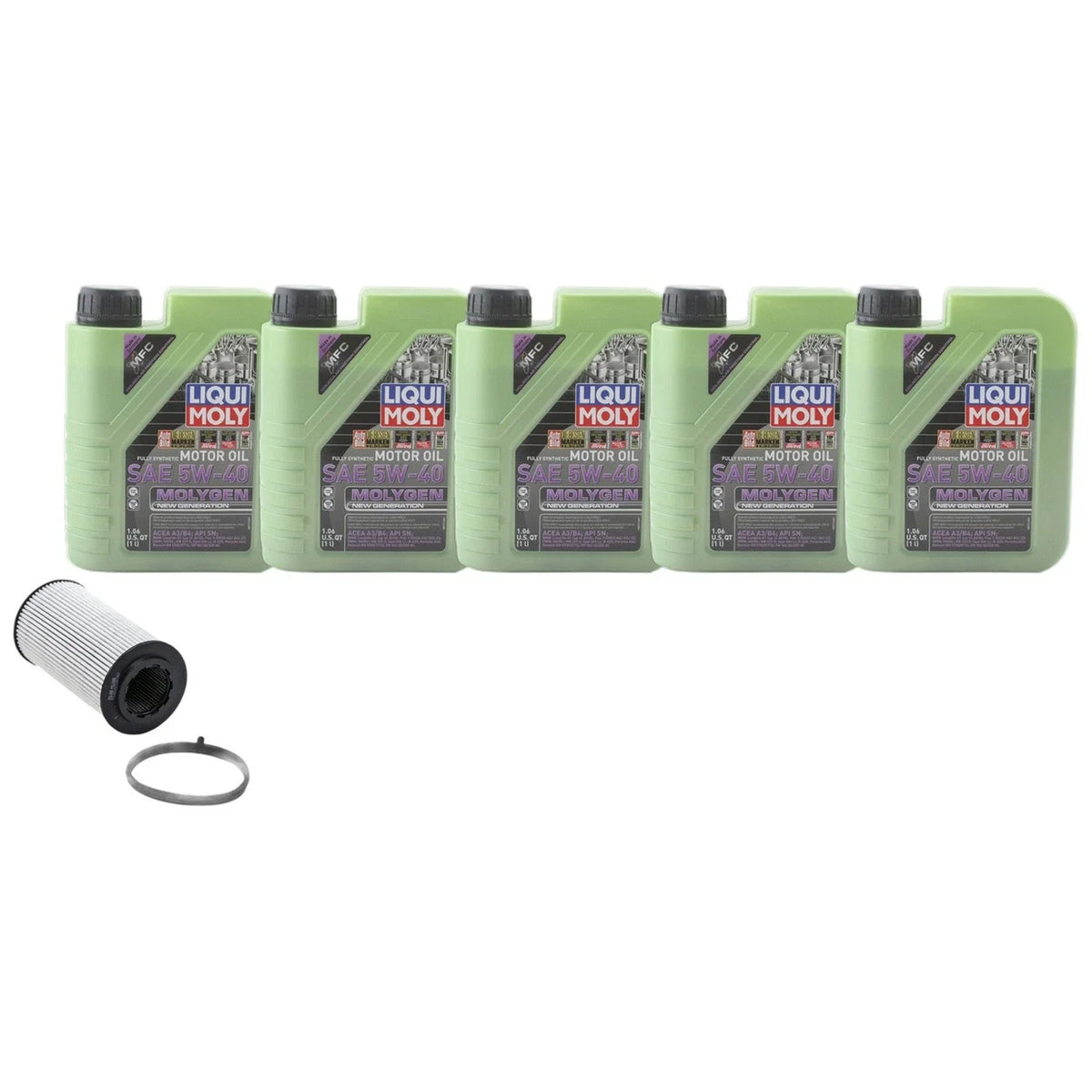 5L Liqui Moly Molygen 5W-40 Engine Oil Change Kit for A3 A4 Jetta (2010–2023)