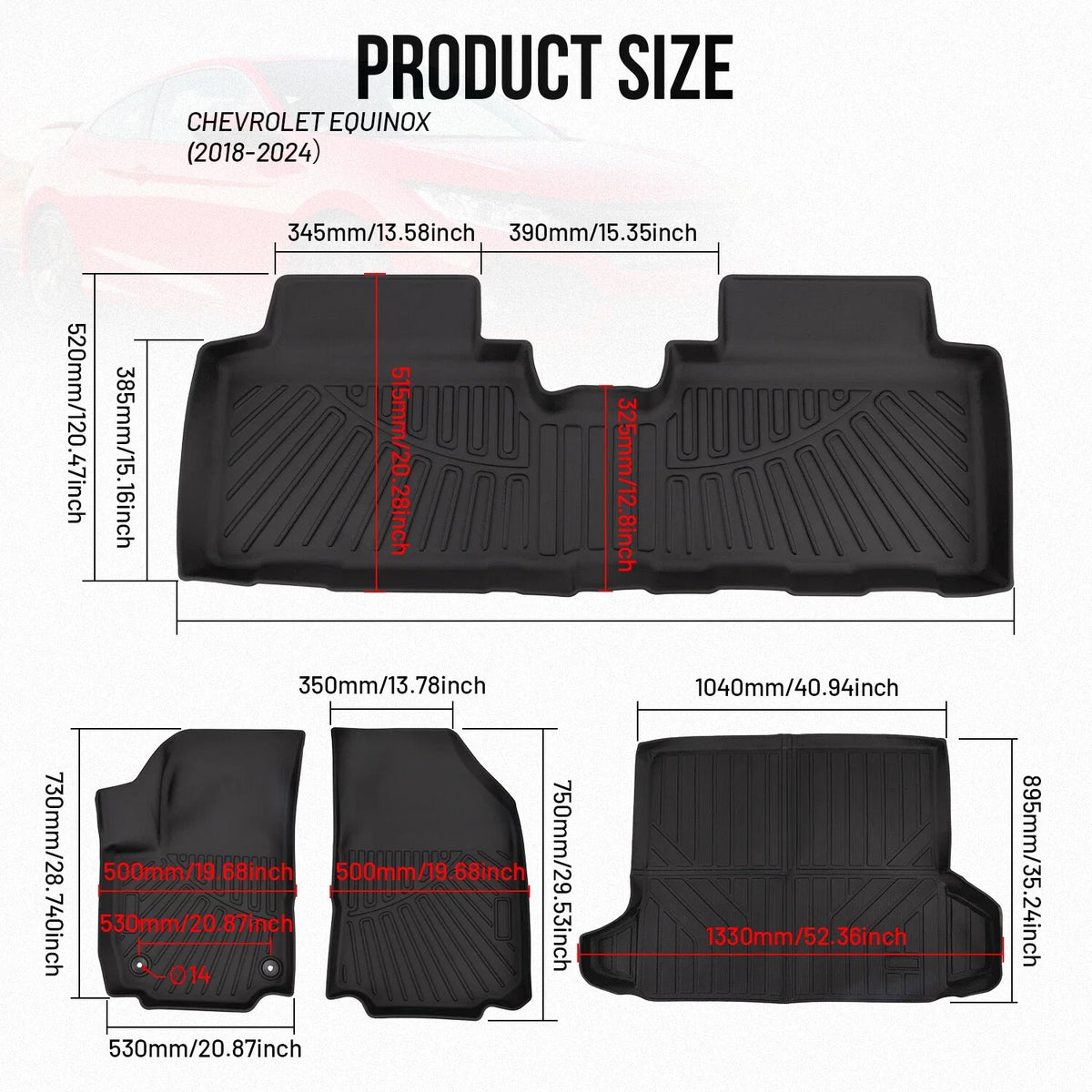 Heavy Duty Floor Mats & Cargo Liner for Chevrolet Equinox (2018–2025)