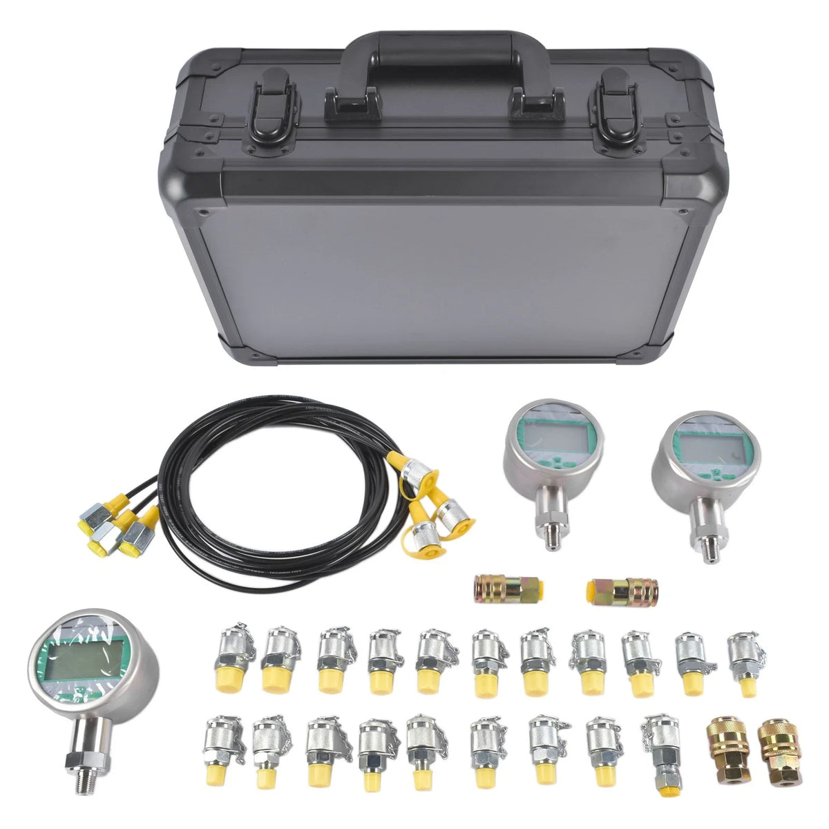 Hydraulic Test Kit with Digital Pressure Gauges for Universal Use