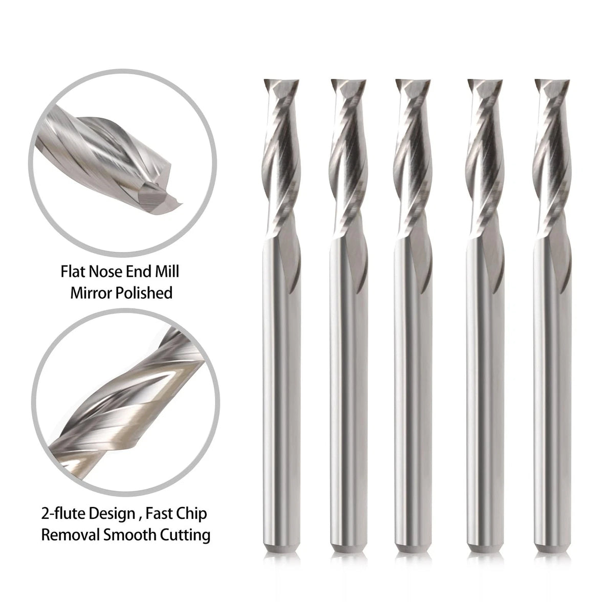 1/8" Shank End Mill Flat Nose Carbide Router Bit