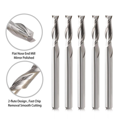 1/8" Shank End Mill Flat Nose Carbide Router Bit