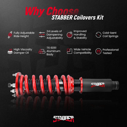 STABBER Coilovers for Honda Accord (1998–2002) 24 Level Damper Adjustable